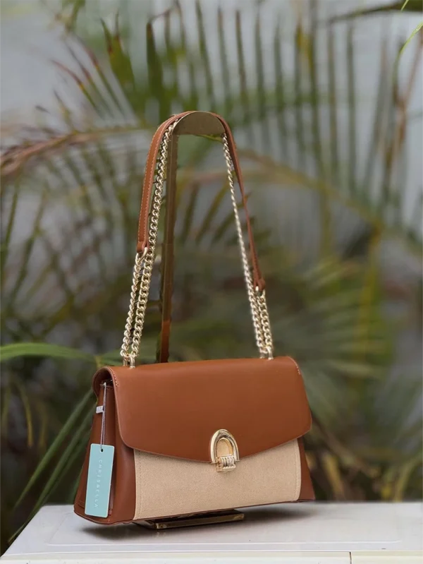 Chrisbella Chain Accent Shoulder Bag