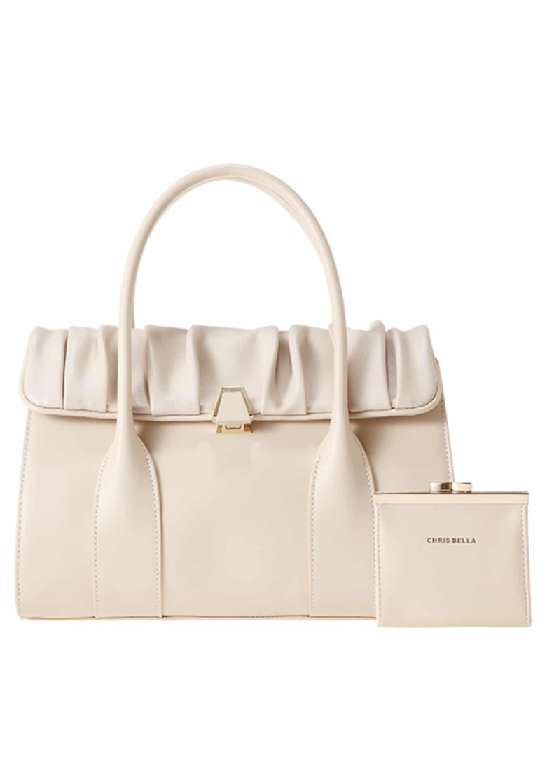 Chrisbella Ruffled Small Tote Bag – Elegant Mini Handbag for Stylish Everyday Use